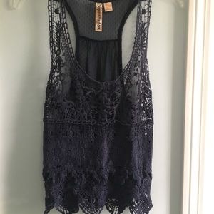 Sheer lace tank top